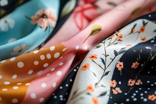 多彩印花布料展示