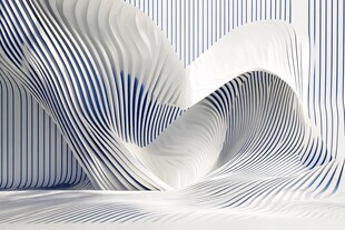 蓝白线条动感立体艺术图案