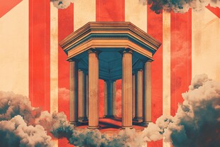 云中古典八角亭奇幻景象