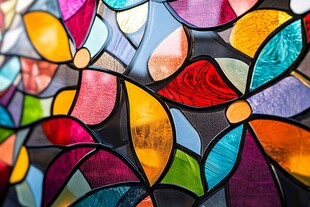 彩色玻璃艺术图案细节