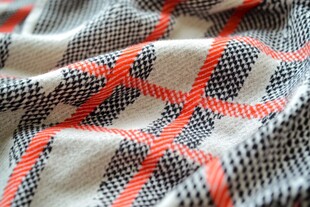 格子织物纹理特写