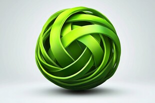 绿色螺旋交织立体球