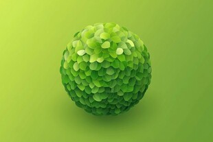 绿色叶片构成的立体圆球