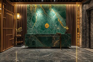 奢华中式风大理石前台背景
