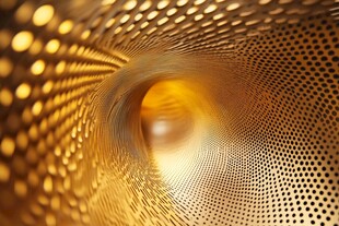 金色孔洞隧道抽象视觉