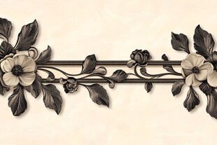 复古花卉边框装饰图案