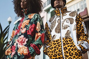 时尚印花夹克穿搭展示