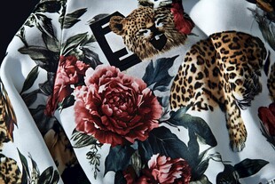 豹纹花卉图案时尚面料