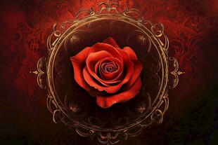 红玫瑰 华丽背景中的娇艳花朵