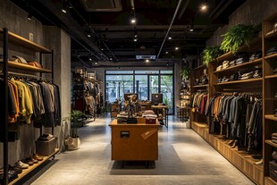 时尚男装店的精致陈列空间