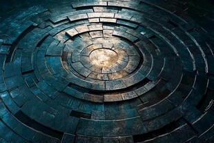 神秘圆形石质图案纹理