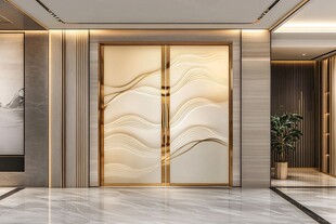 现代奢华双开艺术大门