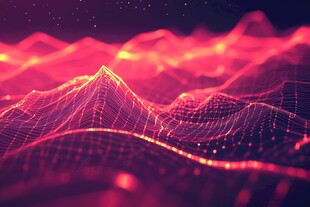 梦幻红色科技感波形图案