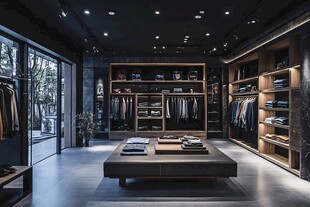 时尚男装店的精致陈列空间