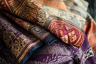 精美传统织物展示