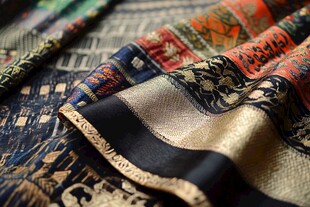 精美传统花纹丝绸布料