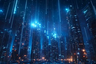 未来都市夜景的科技魅力