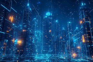 未来科技感都市夜景