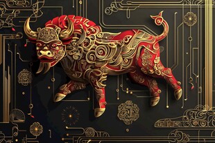金红祥牛 中式典雅艺术风