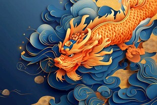 祥龙游于云海间