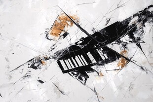 黑白大理石纹理中的黑梯