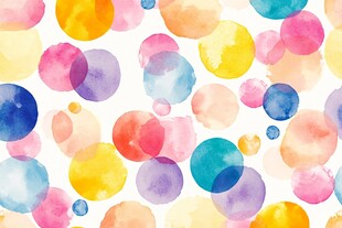 彩色水彩圆点无缝背景图案