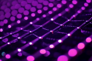 梦幻紫光影点科技感画面