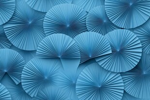 蓝色折纸扇形纹理背景图