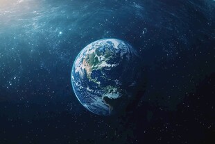 蓝色星球于浩瀚宇宙之中