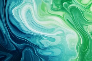 蓝绿渐变流体抽象背景图