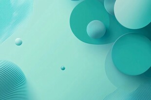 清新蓝绿几何立体元素背景