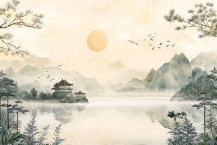 中式山水意境图