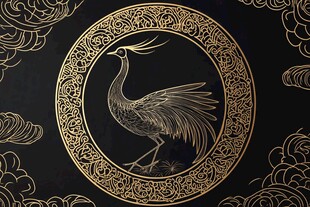 黑金凤凰中式古典纹饰