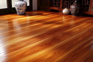 实木地板搭配中式陶瓷摆件