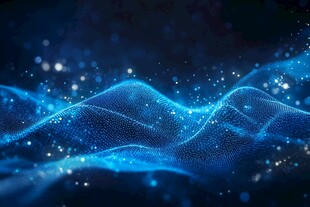 蓝色流动数据波效果图