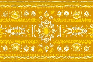 黄底白色民族风花纹图案