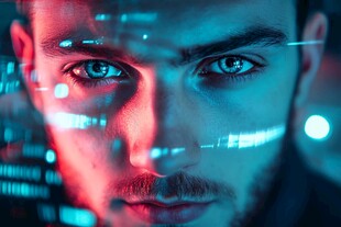 科技感眼神下的数字世界