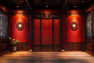 中式典雅厅堂室内设计图