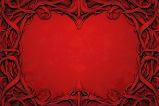 红色精致花纹边框背景图