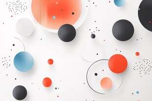 多彩几何圆球抽象背景图