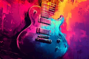 炫彩电吉他 摇滚艺术风