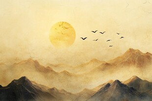 日暮飞鸟越山川