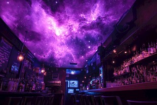 梦幻星空主题酒吧内部