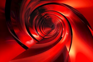 红色炫光螺旋隧道