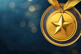 金色勋章闪耀荣耀之光