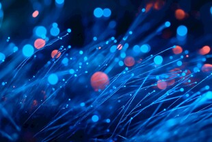 梦幻蓝红光纤粒子背景图