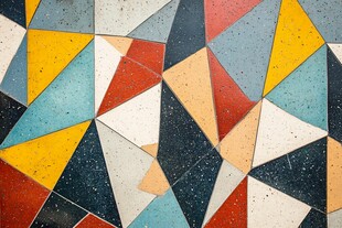 多彩几何拼接艺术地面