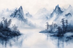水墨山水间 静谧湖光山色