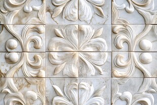 立体浮雕花纹瓷砖图案