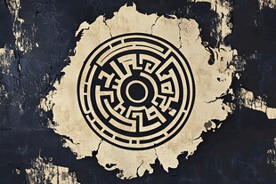 神秘迷宫图案 复古风格背景